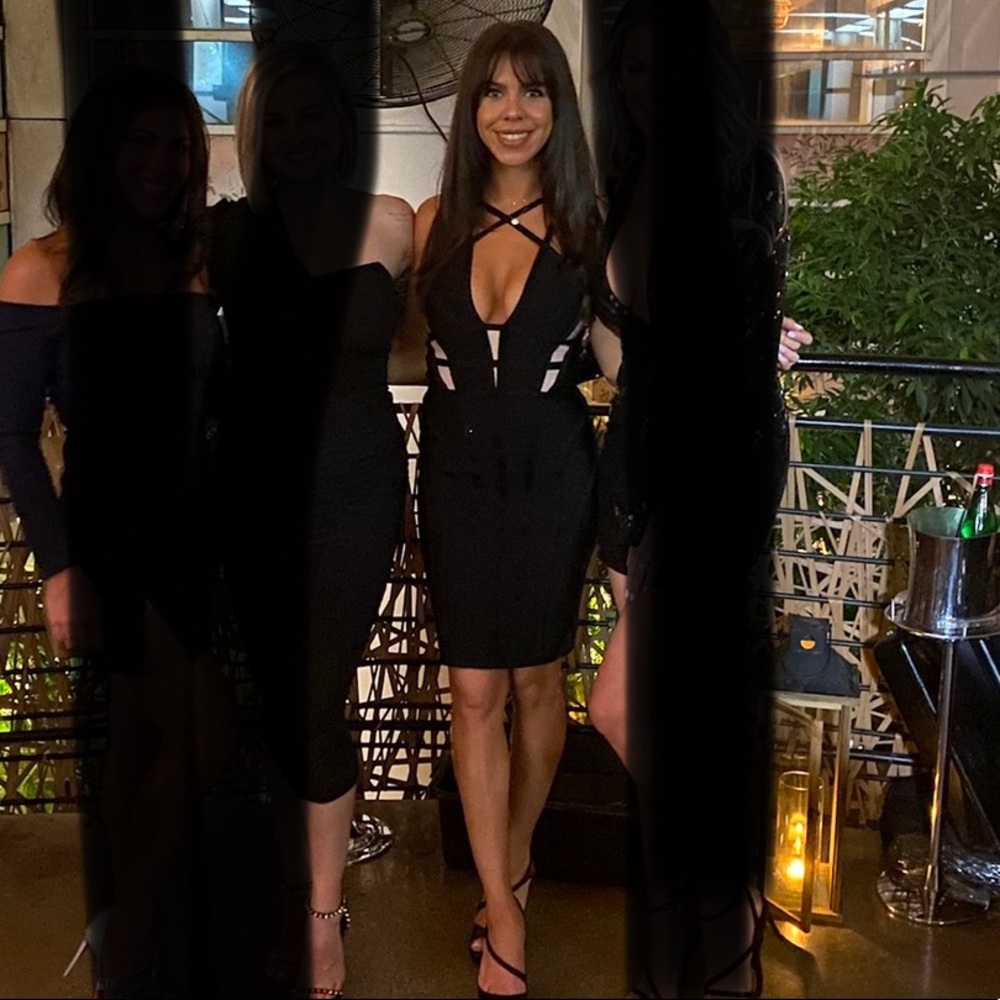 Herve Leger black bandage dress look alike